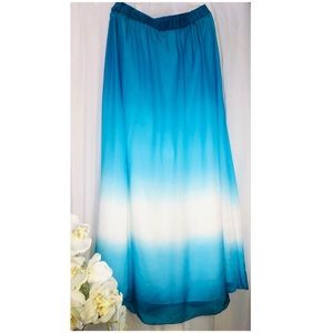White House Black Market Ombré Silk Skirt